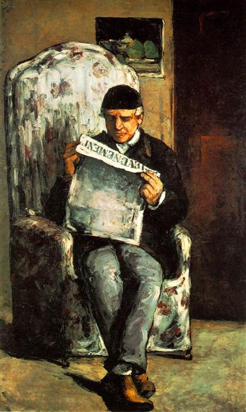 O pai do artista lendo seu jornal - 1866