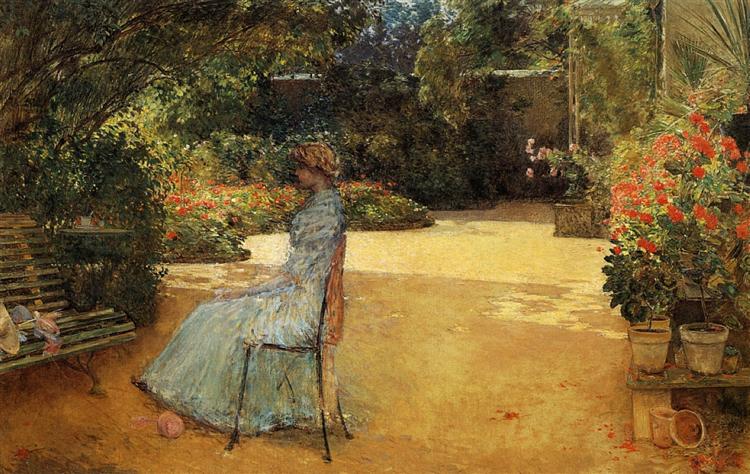 The artist's wife in a garden - Villiers -Le -Bel - 1889