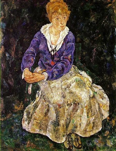 The wife of the artist sitting - 1918