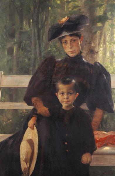 A esposa do artista com seu filho - 1895