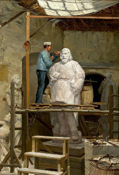 L'atelier du sculpteur Simões de Almeida - 1883