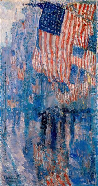 Avenue in the Rain - 1917