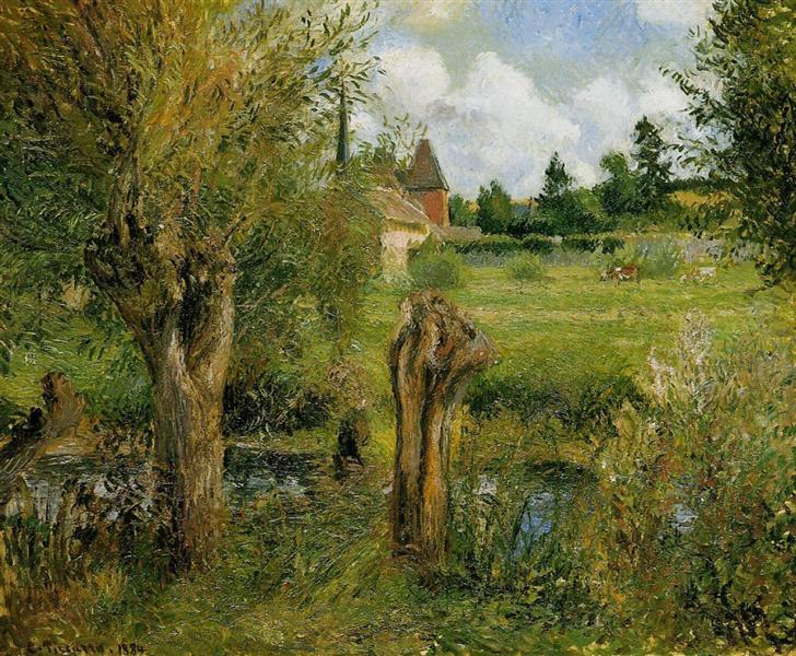 Les rives de l'Epte à Eragny - 1884