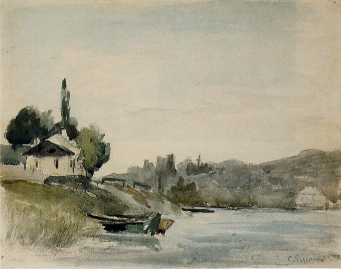 The banks of the Marne at Cennevieres - 1865