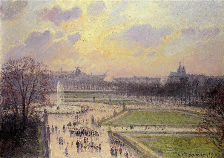 The Bassin des Tuileries - pomeriggio - 1900