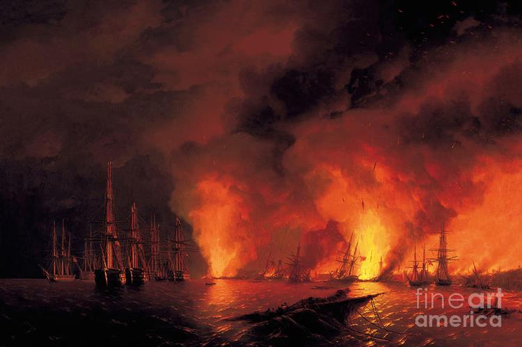 The Battle of SINOP on November 18, 1853, night after the battle