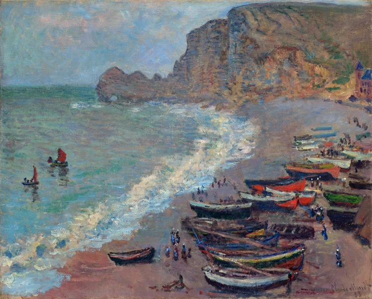 La Playa De Etretat - 1883