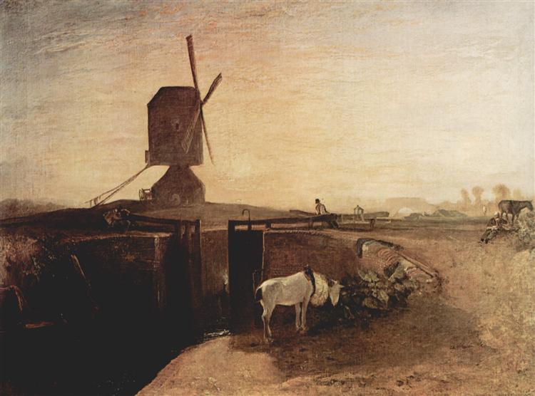 Het grote verbindingskanaal in Southall Mill - 1810