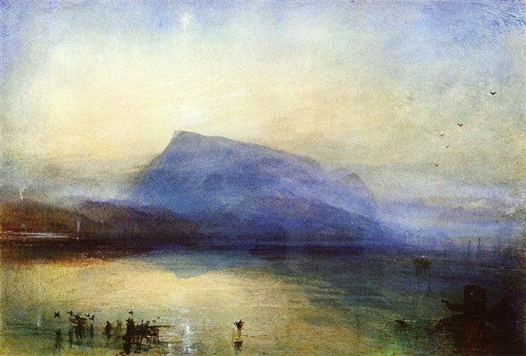 El Lago Azul Rigi De Lucerna Amanecer - 1842