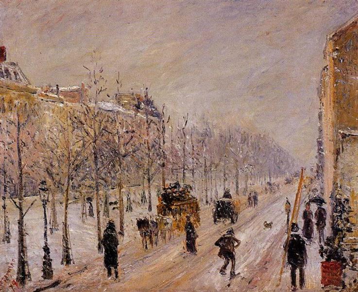 The boulevards under the snow - 1879