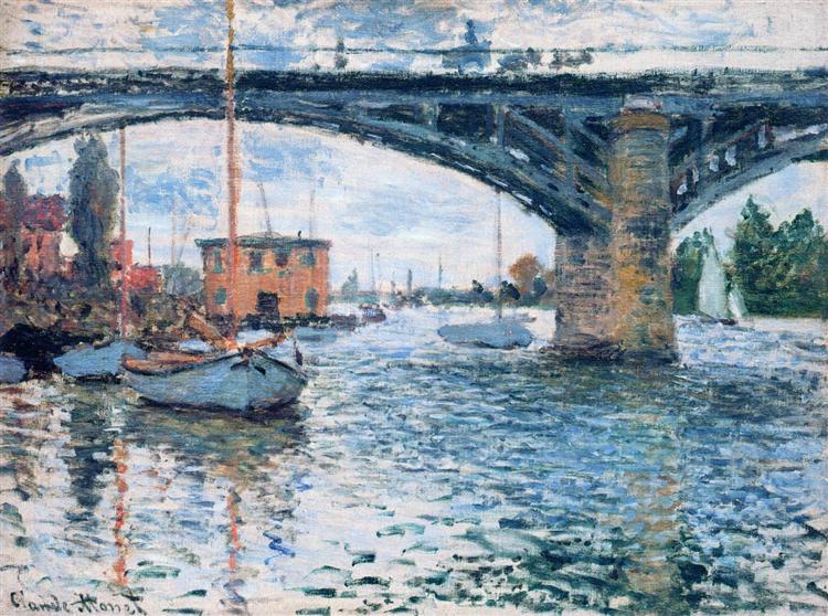 Le pont argentuil - heure grise - 1874