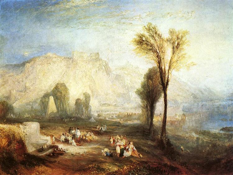 Piatra strălucitoare a onoarei (Ehrenbreitstein) și mormântul lui Marceau - Din „Childe Harold” a lui Byron - 1835