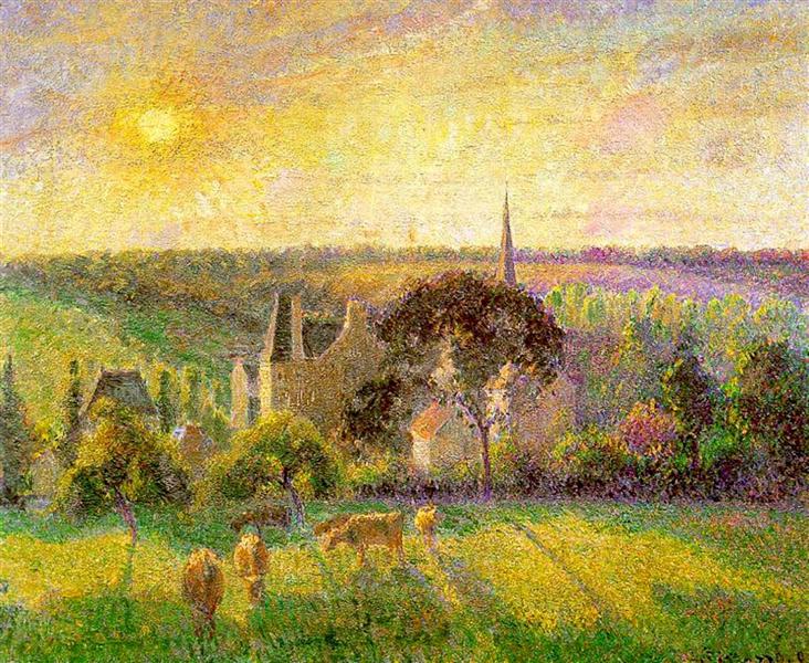 The Church and Farm of Eragny - 1895