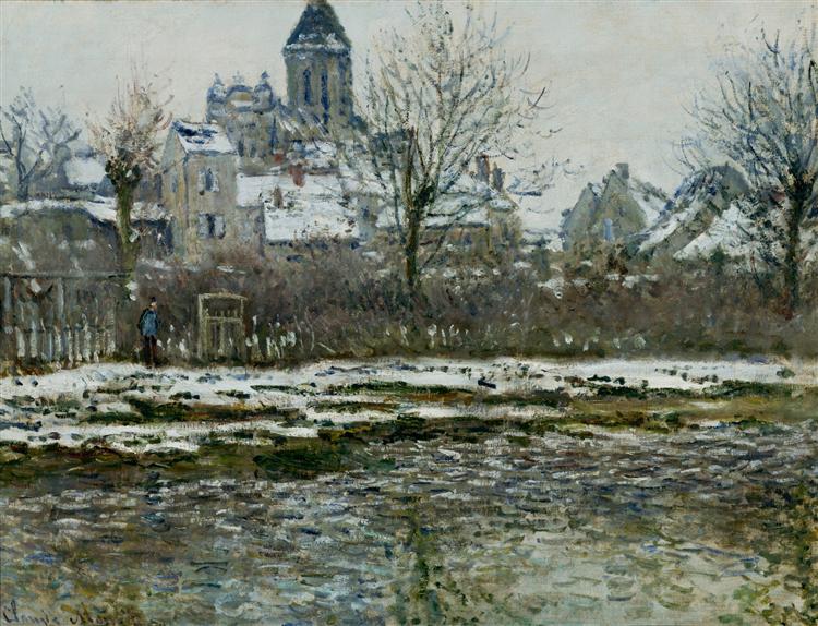 Die Vetheuil -Kirche unter dem Schnee - 1879