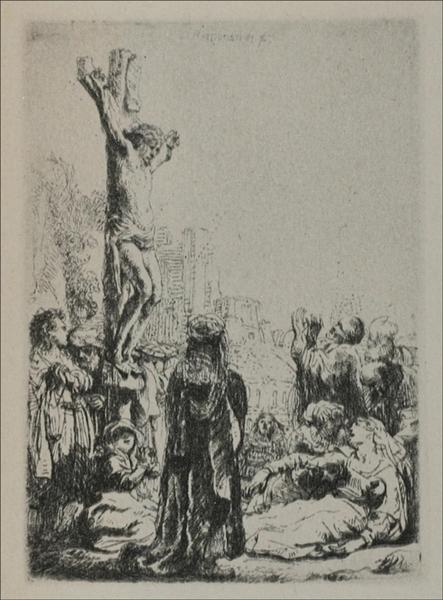 La crucifixion dans une petite plaque carrée - 1634