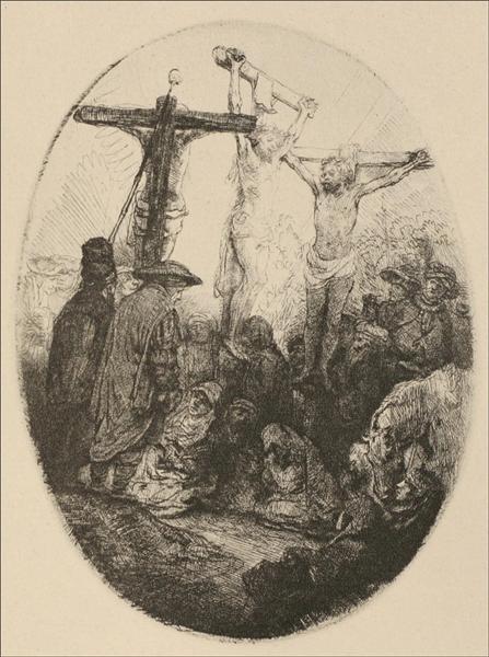 La crucifixion et un plat ovale - 1640