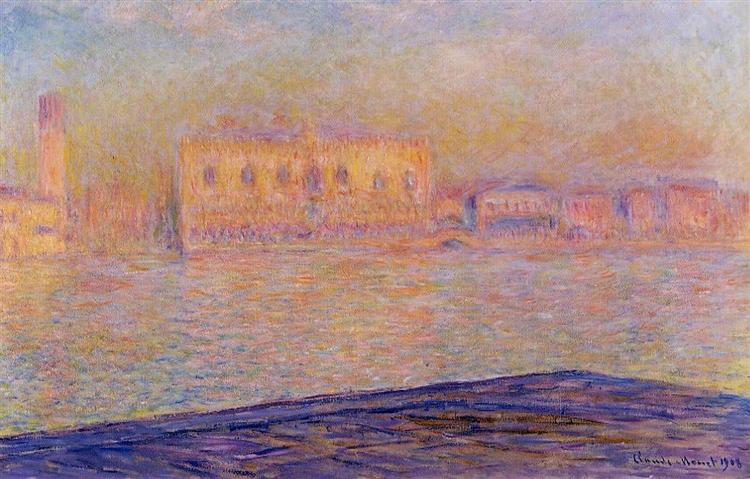 San Giorgio Maggiore'den görülen Ducal Sarayı - 1908