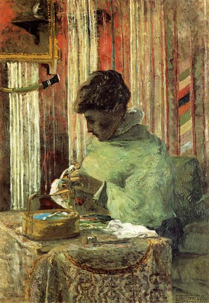 The Embroiderer or Mette Gauguin - 1878