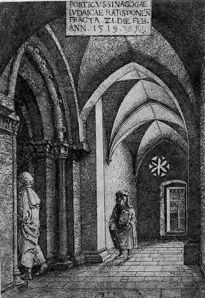 Die Lobby der Synagoge von Ratisbona - 1519