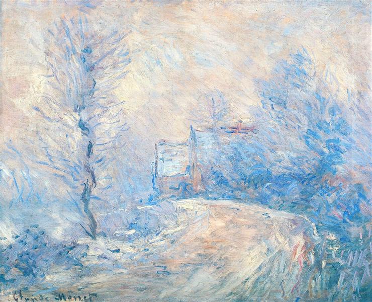 The entrance to Giverny under the snow - 1885