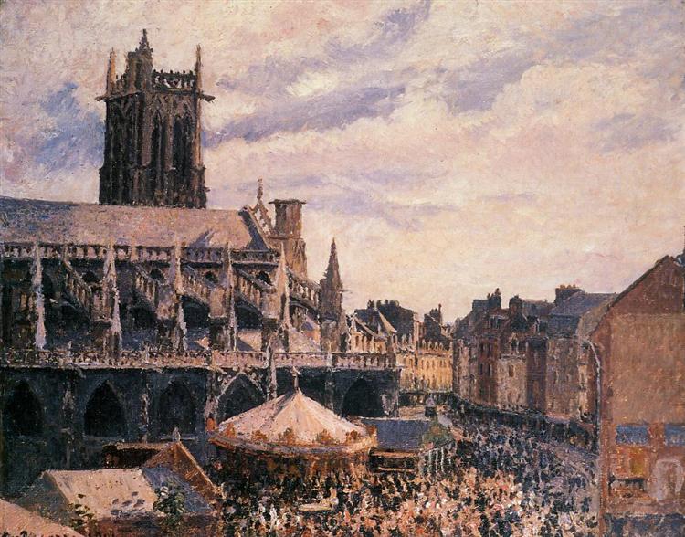 A Feira Junto à Igreja de Saint Jacques - Dieppe - 1901