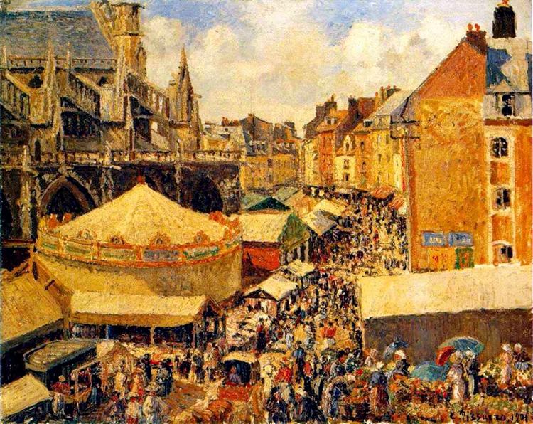 A Feira de Dieppe - Manhã ensolarada - 1901