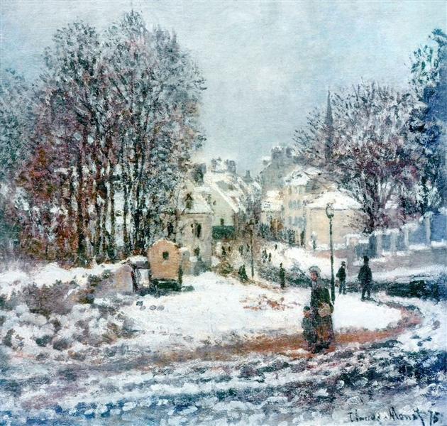 Die große Straße nach Entracteuil - Winter - 1885