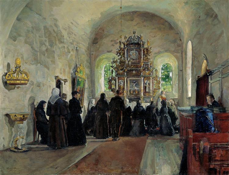 The sacred communion held in the Stange Church - 1903