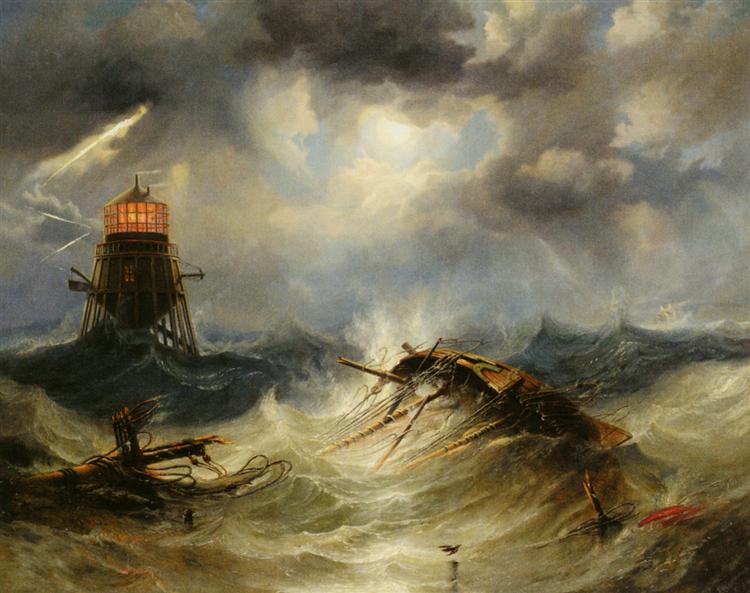 The Irwin Lighthouse - Furious Storm - 1851