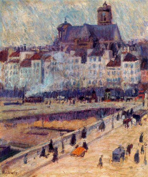 The Louis -Philippe bridge and the church of Saint Gervais - 1904