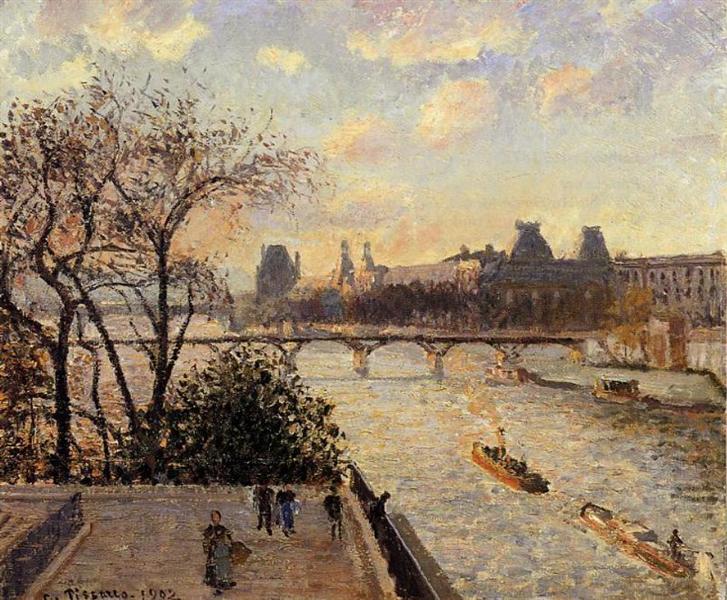 Pont Neuf'dan Louvre ve Seine - 1902