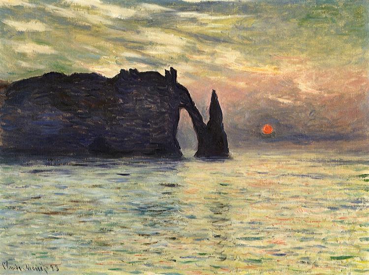 The Manneport - Etretat Cliff - Sunset - 1883