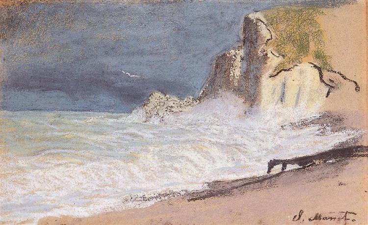 Manneport - Etretat - Ambant Cliff - Timp rău - 1886