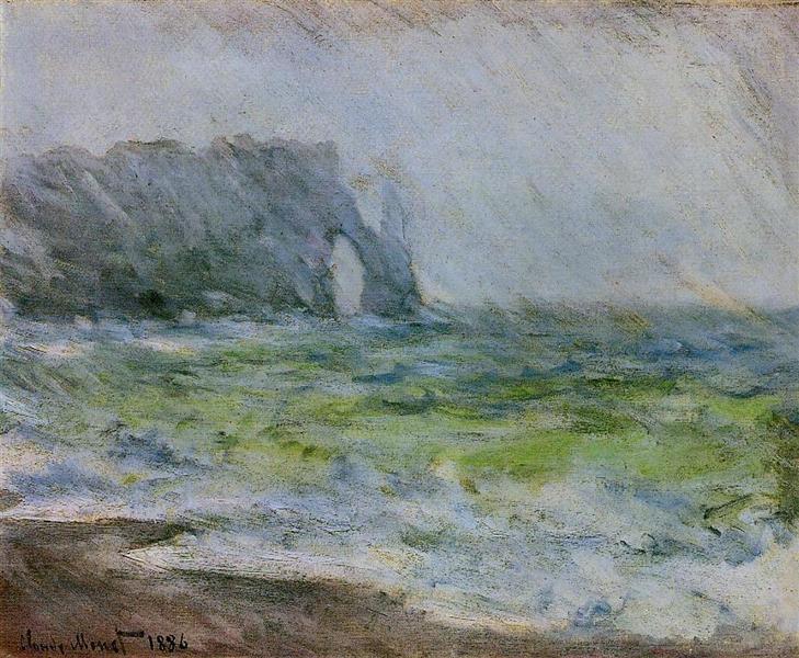 Manneport - Yağmurda Etretat - 1886