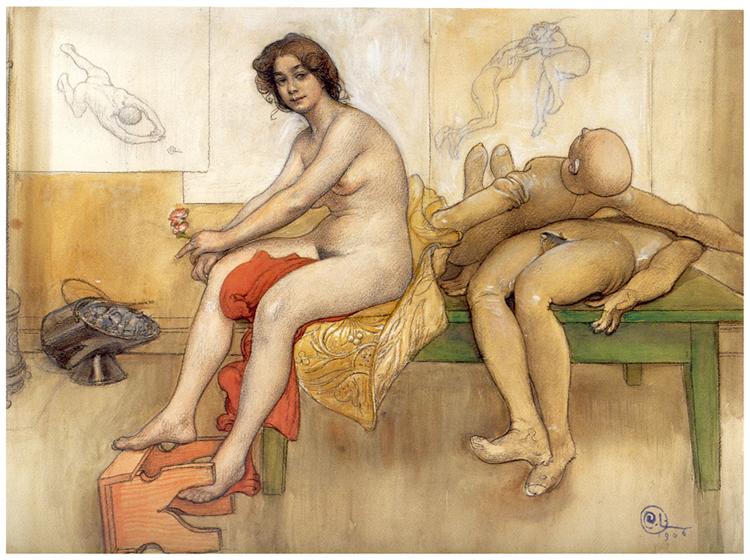 Le modèle sur la table - 1906