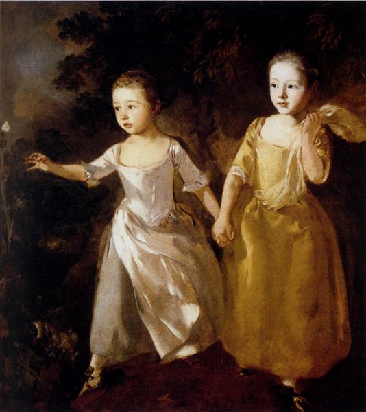 Las Hijas Del Pintor Persiguiendo Una Mariposa - 1759