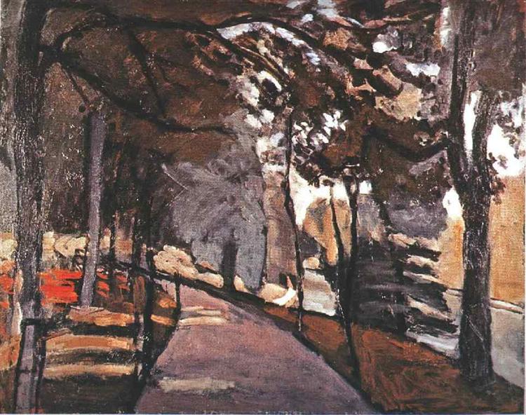 The road in the Bois de Boulogne 1902 