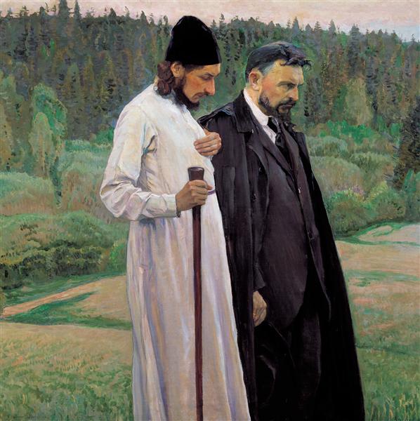 The Philosophers: Portret of Siergei Bulgakov i Pavel Florenskiy - 1917