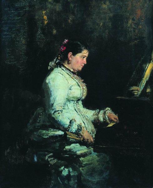 Das Klavier. Tarnovskaya SV -Porträt - 1880