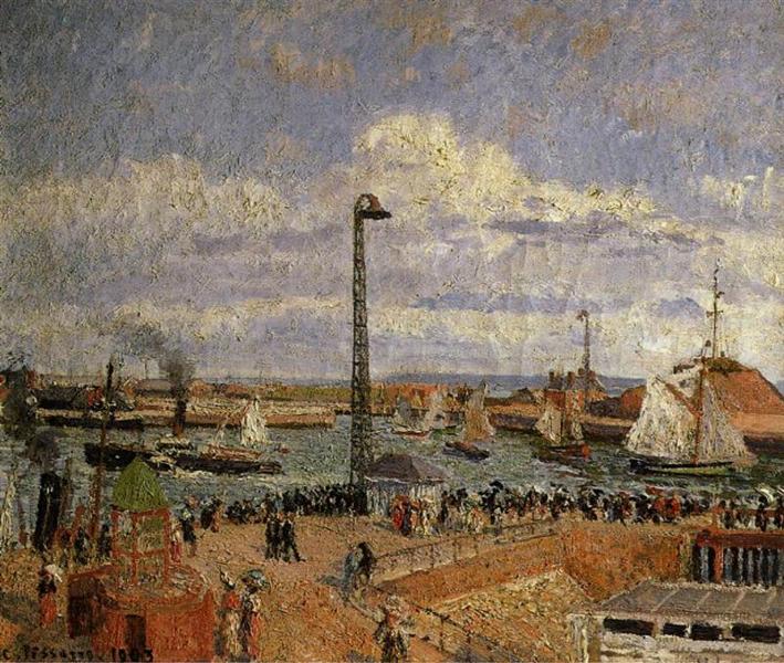 La sortie pratique - marée haute dans Le Havre - Soleil de l'après-midi - 1903