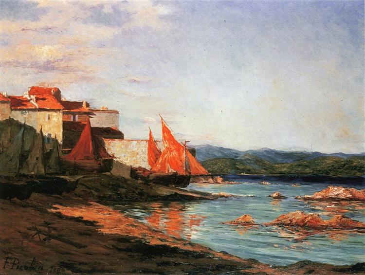 Wierzchołek portu Saint -Tropez - 1900