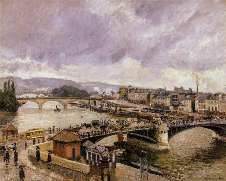 ה- Pont Boiledieu - Roun - אפקט גשם - 1896