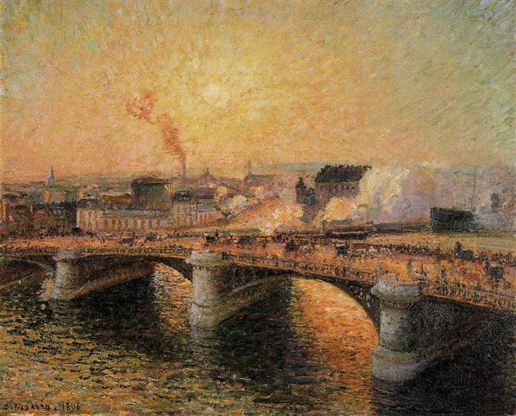 Pont Boieldieu - Rouen - Sunset - 1896