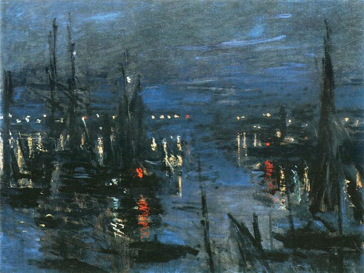 El Puerto De Le Havre - Efecto Nocturno - 1873