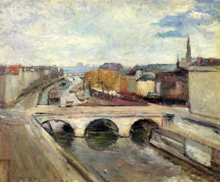 Le pont Saint Michel à Paris 1900