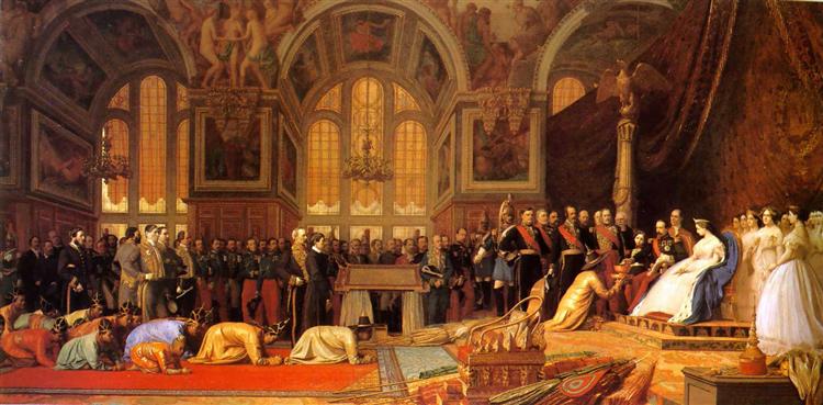 A Recepção dos Embaixadores Siameses pelo Imperador Napoleão III (1808-73) no Palácio de Fontainebleau - 27 de junho de 1861 - 1861