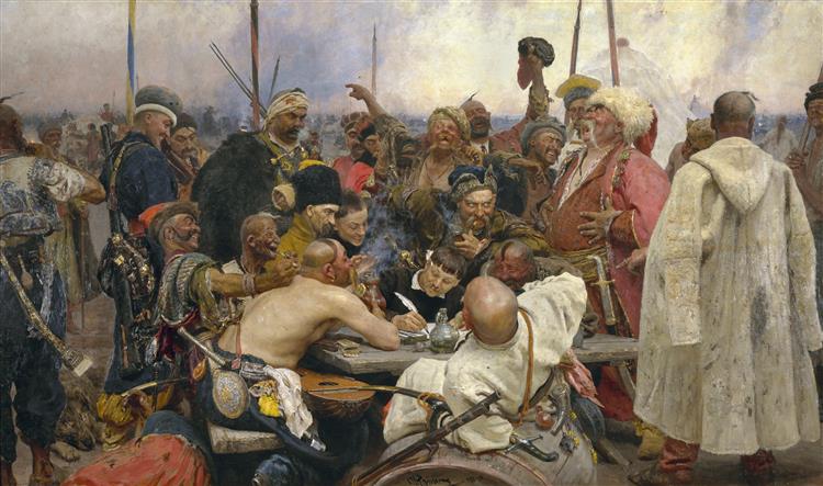 Reakcja Cossacka Zaporozhiana na sułtana Mehmed IV - 1896