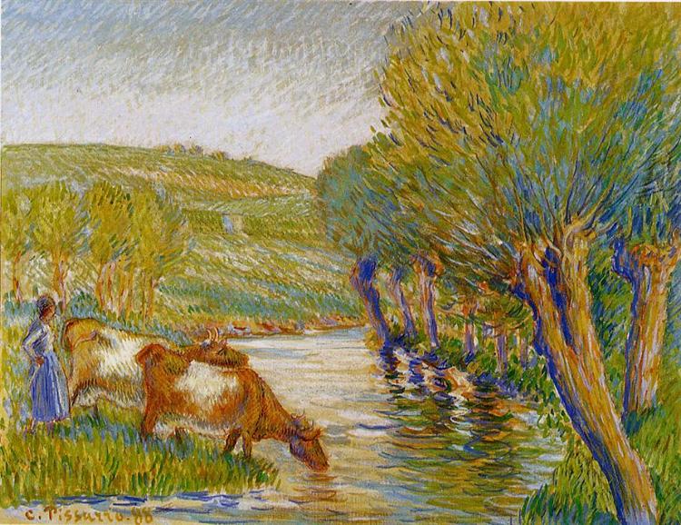 El Río Y Los Sauces - Eragny - 1888