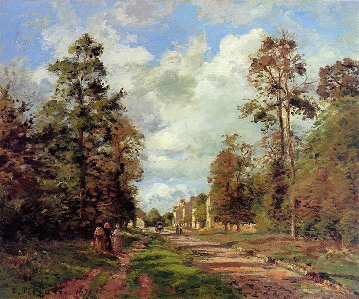 Die Straße nach Louveciennes am Rande des Waldes - 1871