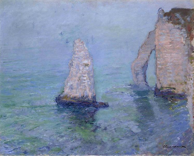 L'Aiguille du Rocher et la Porte D'Aval - Etretat - 1885